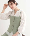 【SALE/40%OFF】SHOO・LA・RUE 【セットアップ可】コーデが華やぐ 大人の麻調キャミビスチェ シューラルー トップス ベスト・ジレ グレー ネイ...