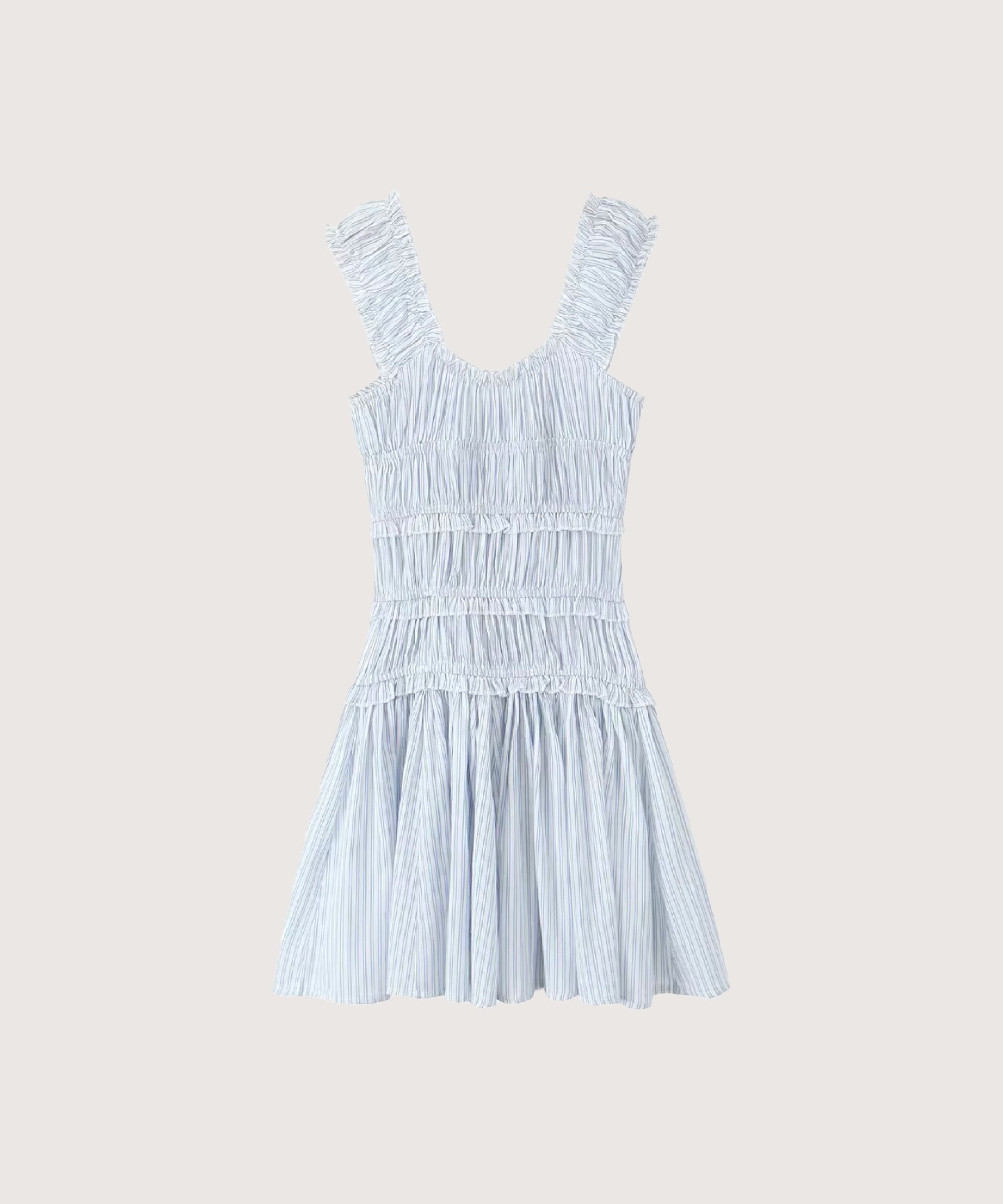 LA POMME petit Gathering Stripe Vest Dress/ギャザーストライプベストドレス ラポミ・プチ ワンピース・ドレス その他のワンピース・ドレス ブルー グレー
