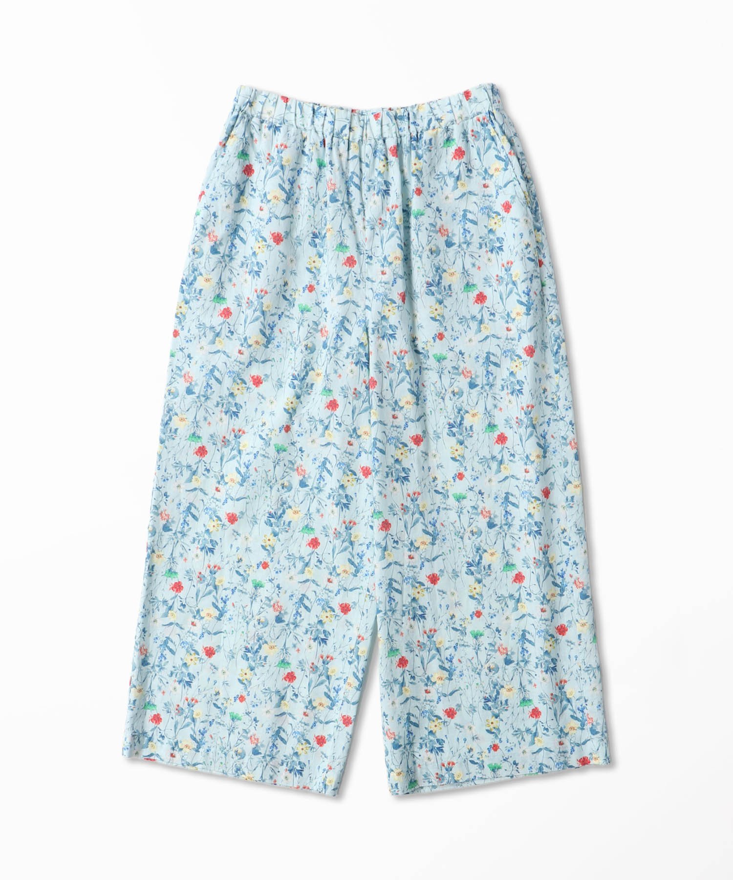 Pitchoune ヴィンテージフラワープリントパンツ タバサ パンツ その他のパンツ ブルー ベージュ ホワイト