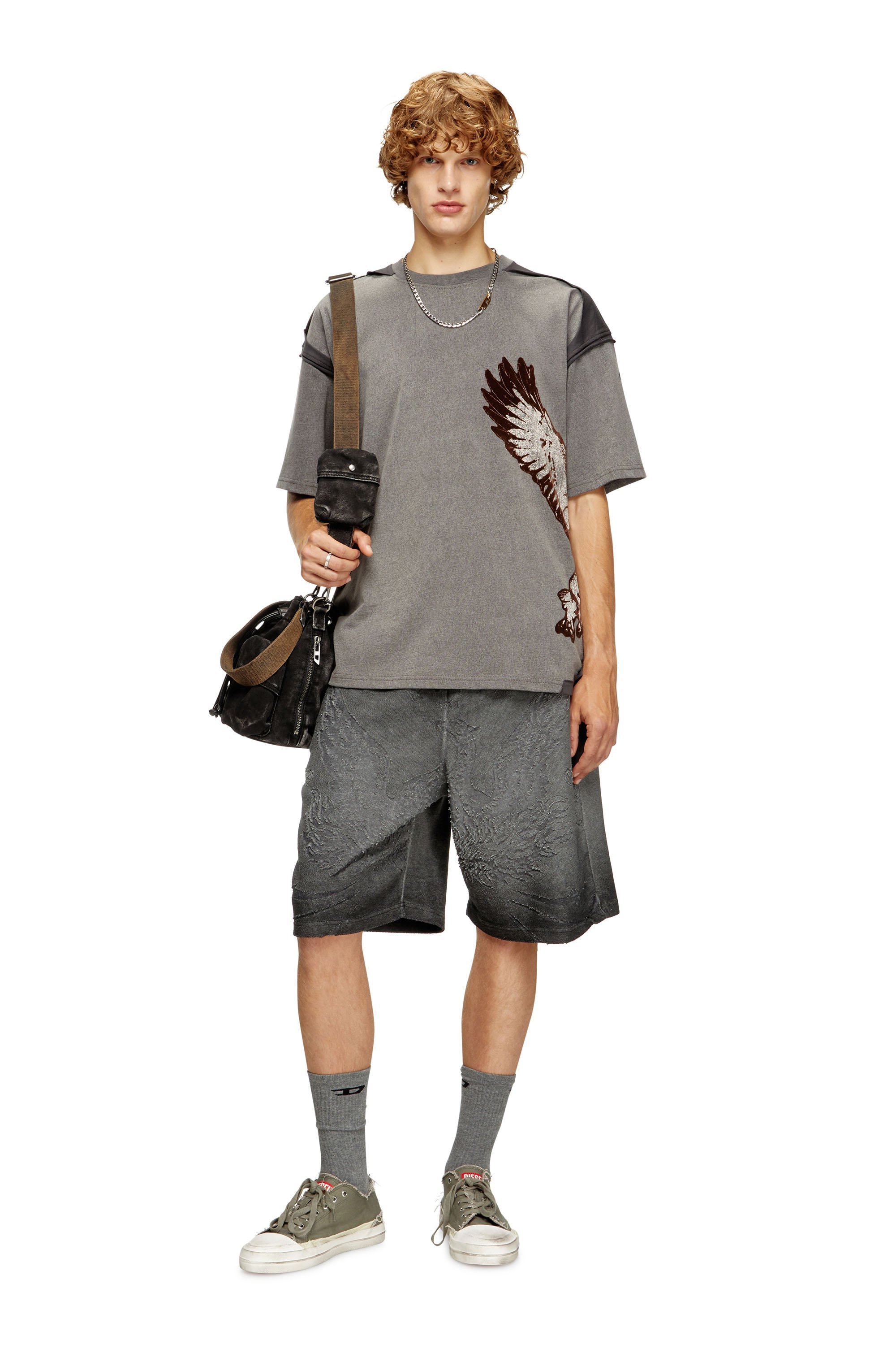 メンズ Tシャツ T-BOXT-PEELOFF ディーゼル トップス カットソー・Tシャツ グレー