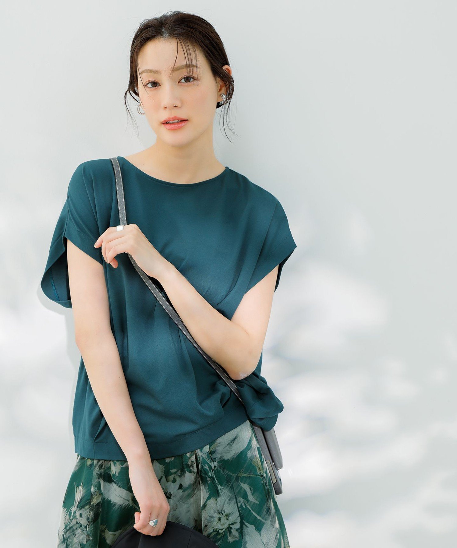 【SALE／30%OFF】ANY SIS S 【接触冷感・UVカット・洗える】ハイストレッチスムースフレンチスリーブ カットソー エニィスィス トップス カットソー・Tシャツ ホワイト ネイビー