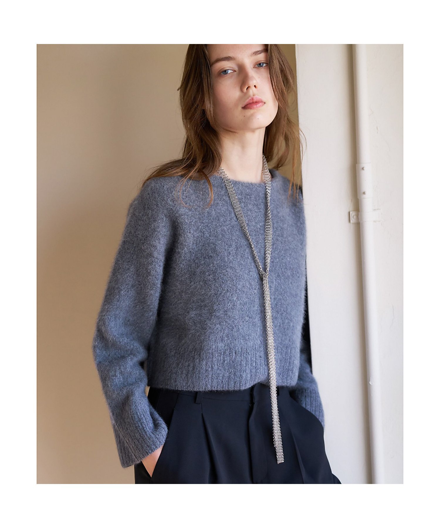 qualite フォックスウールショートプルオーバー【予約】 カリテ トップス ニット ワインレッド グリーン グレー ホワイト【送料無料】のサムネイル