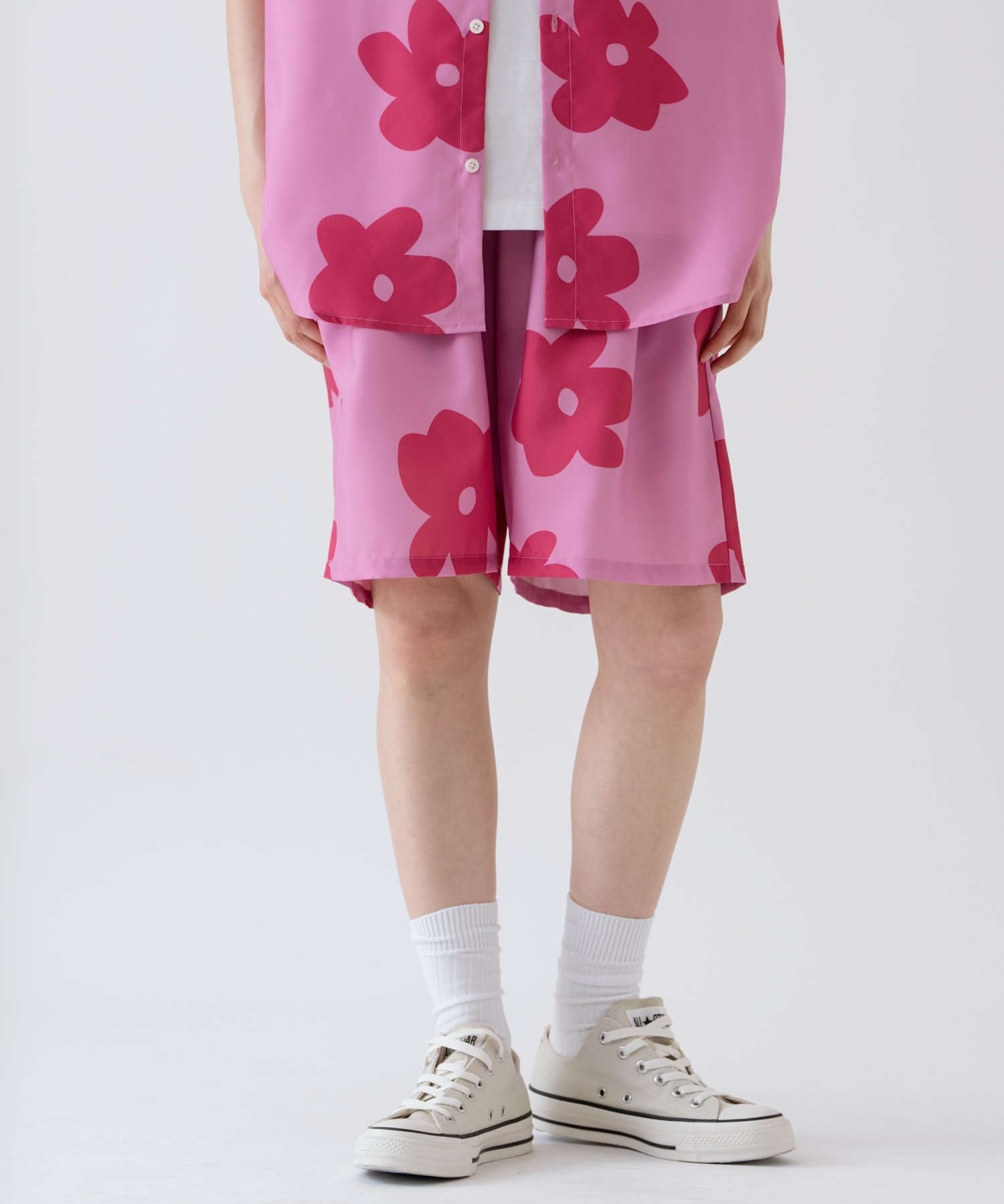 SIDEWAY STANCE SIDEWAY STANCE サイドウェイスタンス 総柄 ショートパンツ インプローブス パンツ その他のパンツ レッド ネイビー ホワイト ピンク グリーン ブルー カーキグリーン ブラック