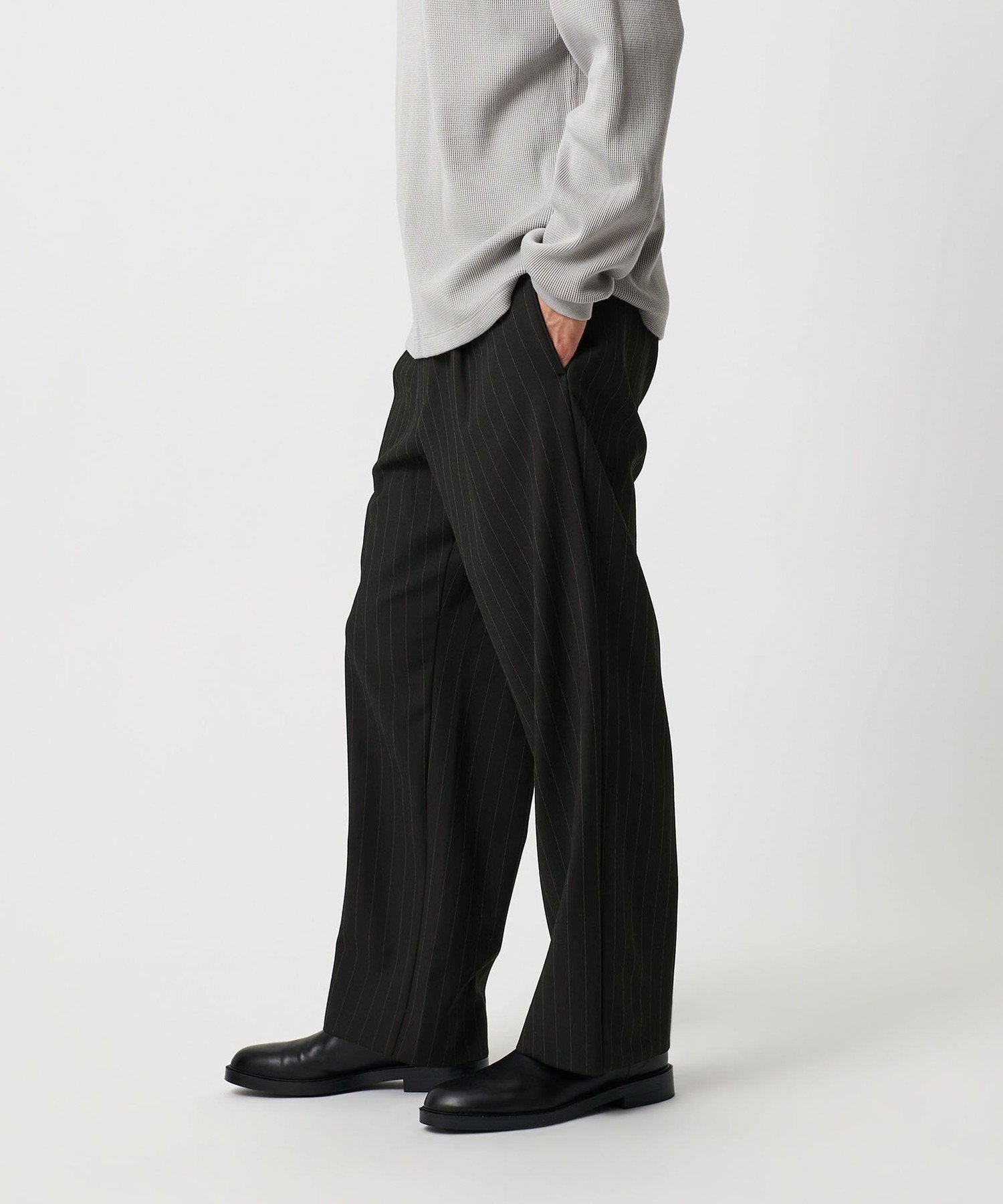 ダブル TR 1プリーツ イージーパンツ NO.7 ストレッチ ユナイテッドアローズ アウトレット パンツ その他のパンツ ブラック