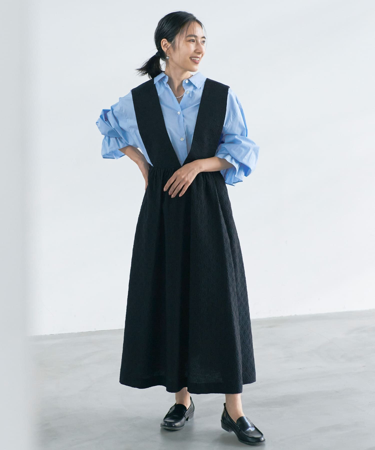 ROSSO F by ROSSO ジャガードジャンパーワンピース アーバンリサーチロッソ ワンピース・ドレス ワンピース ブラック ベージュ【送料無料】のサムネイル