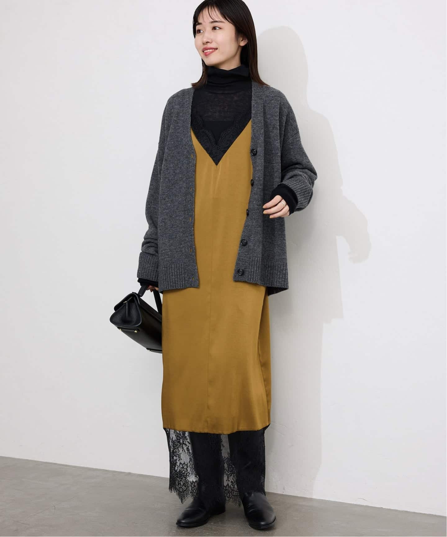 SLOBE IENA レースサテンワンピース スローブ イエナ ワンピース・ドレス ワンピース カーキグリーン【送料無料】のサムネイル