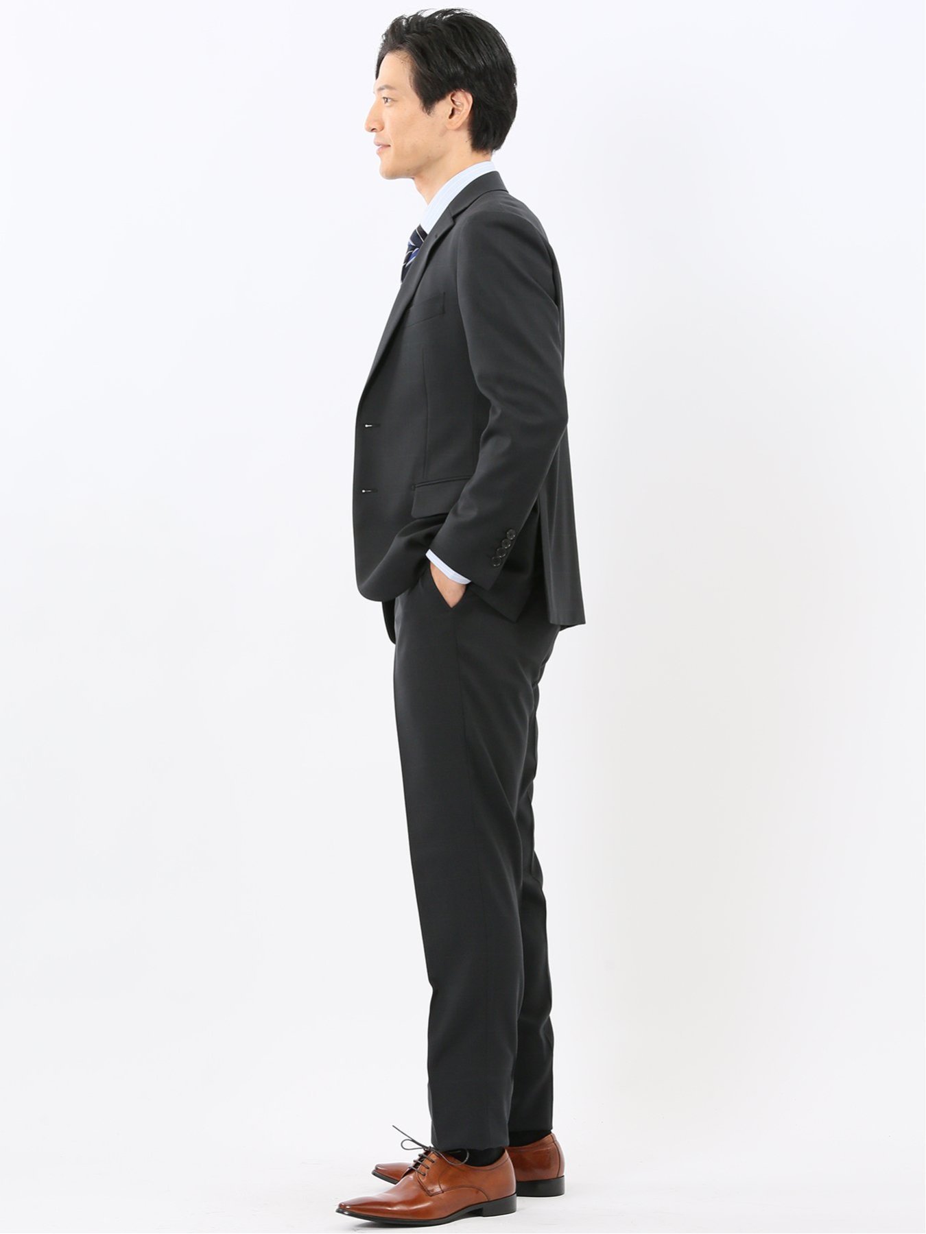 【SALE／30%OFF】TAKA-Q ストレッチウォッシャブル リラックスフィット 2ボタン2ピーススーツ ウィンドペン黒 タカキュー スーツ・フォーマル セットアップスーツ【送料無料】