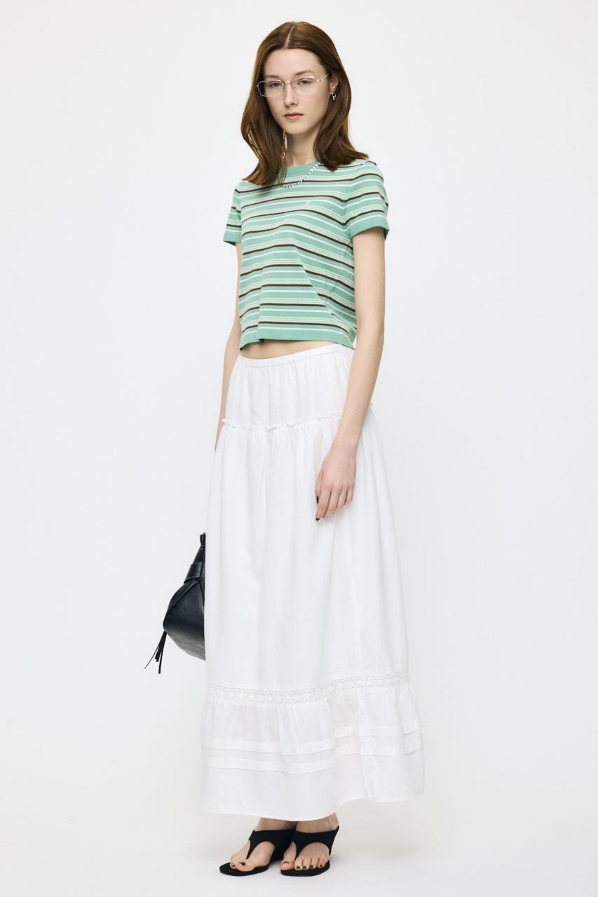 MOUSSY PIN TUCK MAXI スカート マウジー スカート ロング・マキシスカート ホワイト ブラック【送料無料】