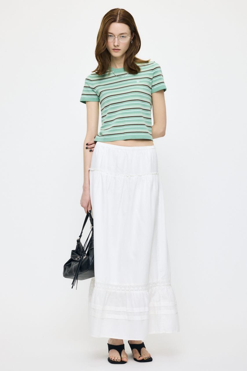 MOUSSY PIN TUCK MAXI スカート マウジー スカート ロング・マキシスカート ホワイト ブラック【送料無料】