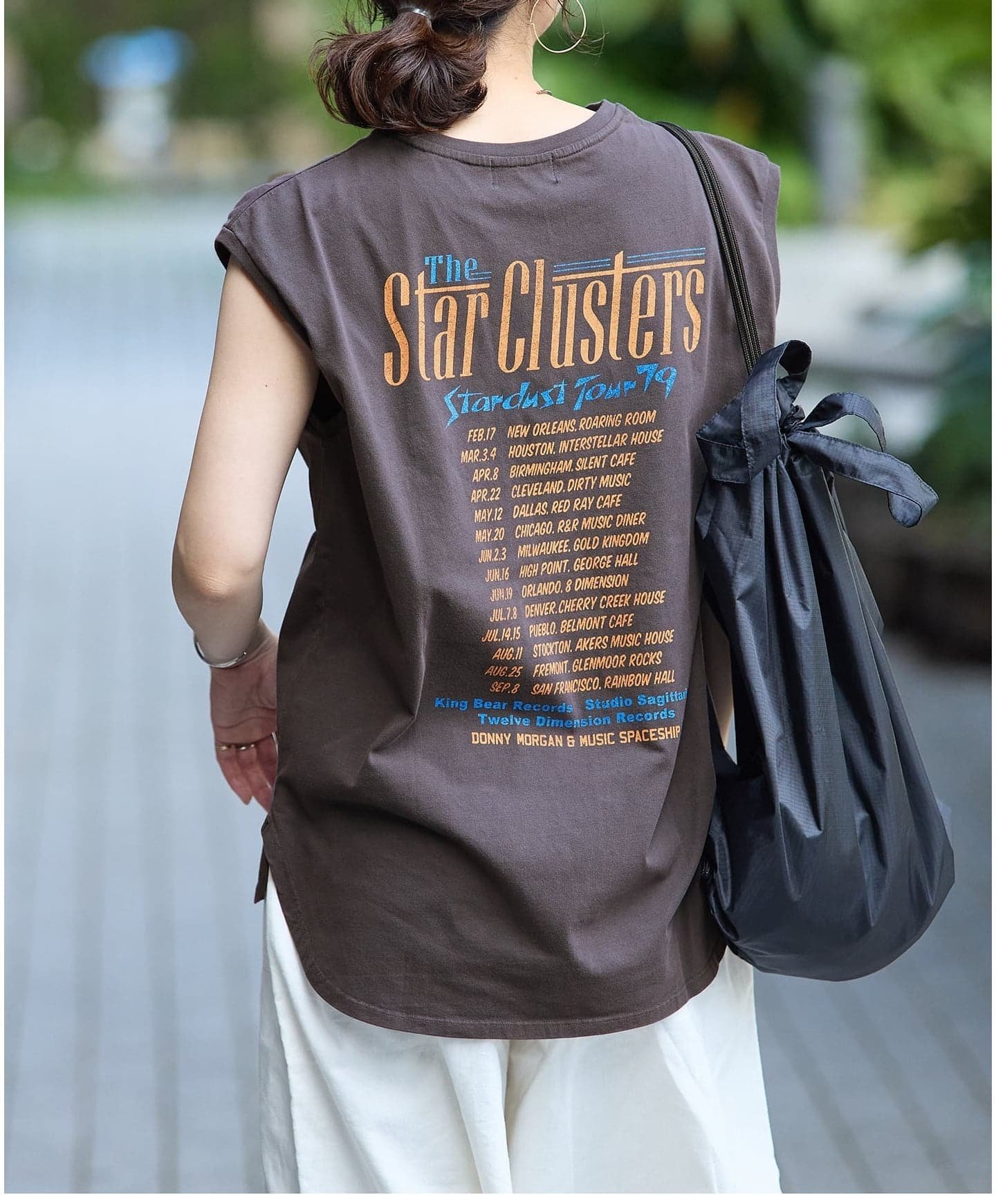 JOURNAL STANDARD JS FES VINTAGE スリーブレスTシャツ ジャーナル スタンダード トップス カットソー・Tシャツ ベージュ ブラック