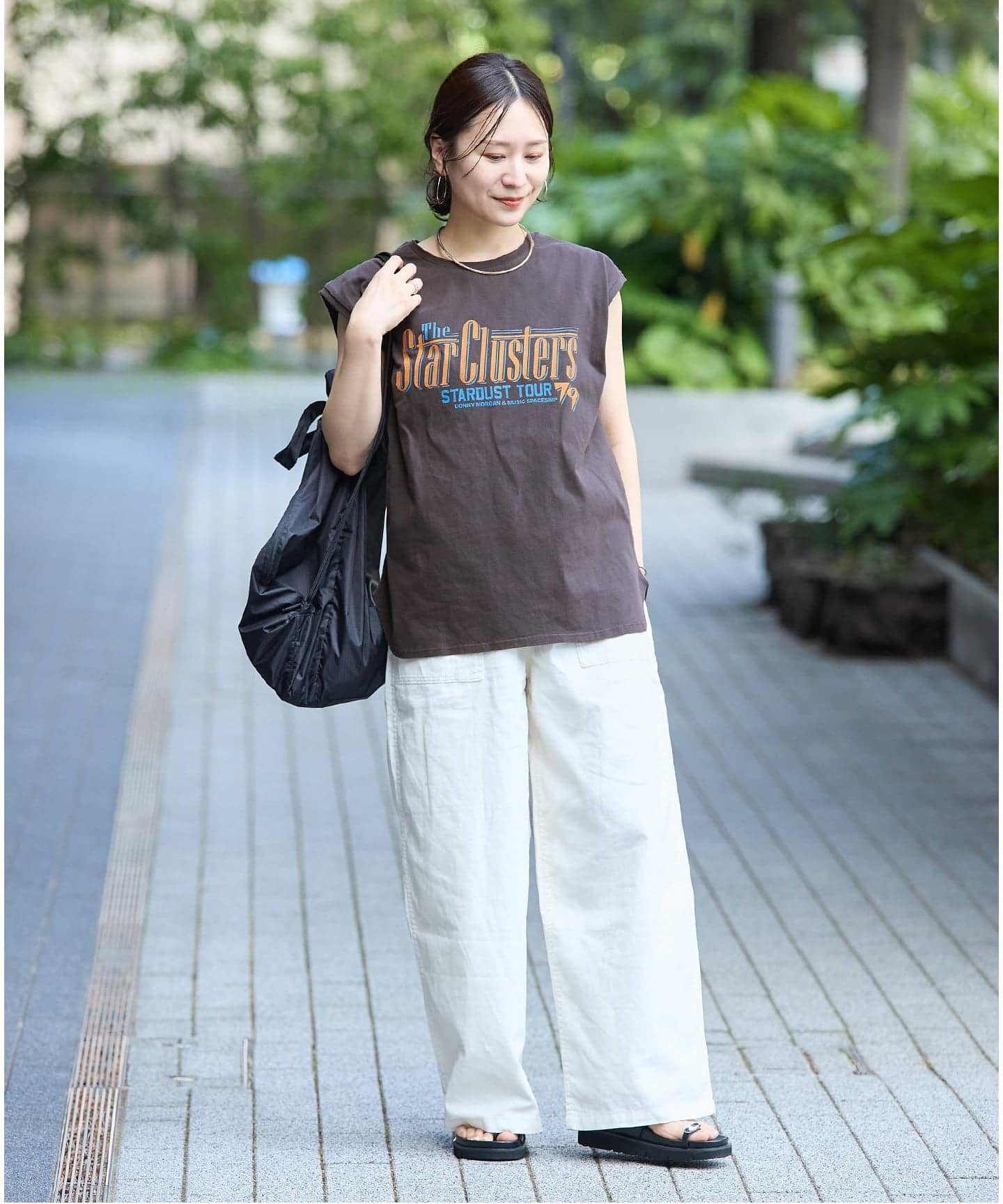 JOURNAL STANDARD JS FES VINTAGE スリーブレスTシャツ ジャーナル スタンダード トップス カットソー・Tシャツ ベージュ ブラック