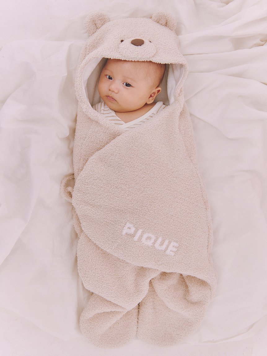 楽天Rakuten Fashiongelato pique 【ONLINE限定】【BABY】パウダーベアおくるみ ジェラートピケ インテリア・生活雑貨 ブランケット・ひざ掛け ホワイト ピンク ブルー【送料無料】