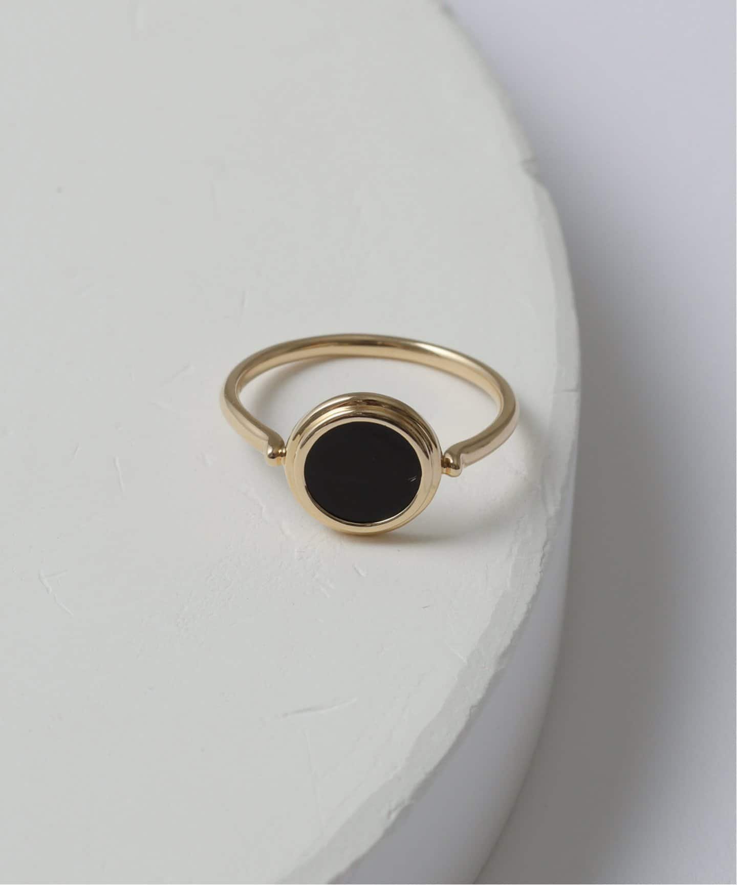 Lilas 《WEB限定》スライスオニキスサークルリング K10 スピックアンドスパン アクセサリー・腕時計 リング・指輪 ゴールド【送料無料】