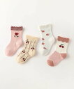 【SALE/20%OFF】aimoha - select - 【MOSOX】ピンク系のキッズソックス4足セット アイモハ 靴下・レッグウェア 靴下