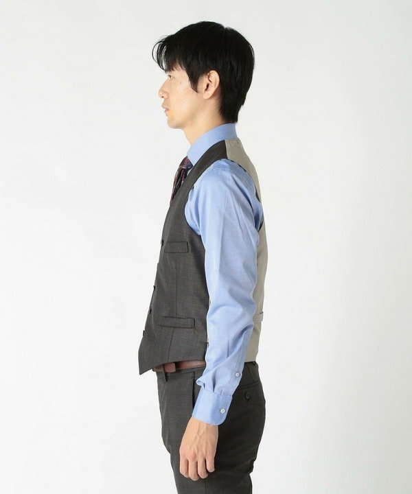 【SALE／30%OFF】CROWDED CLOSET シャドー杢グレンチェックスーツベスト メンズ ビギ ジャケット・アウター マウンテンパーカー ネイビー ブラウン【送料無料】