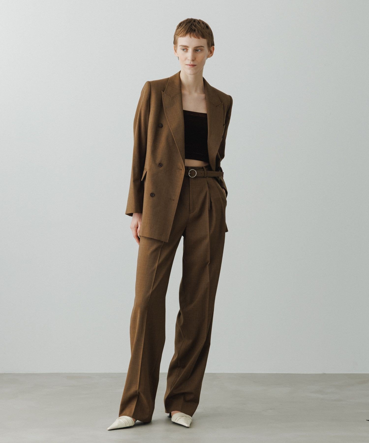 【SALE／50%OFF】ADAM ET ROPE' FEMME 【EMOELLE】カップ付きベロアキャミソール アダムエロペ トップス キャミソール グレー【送料無料】