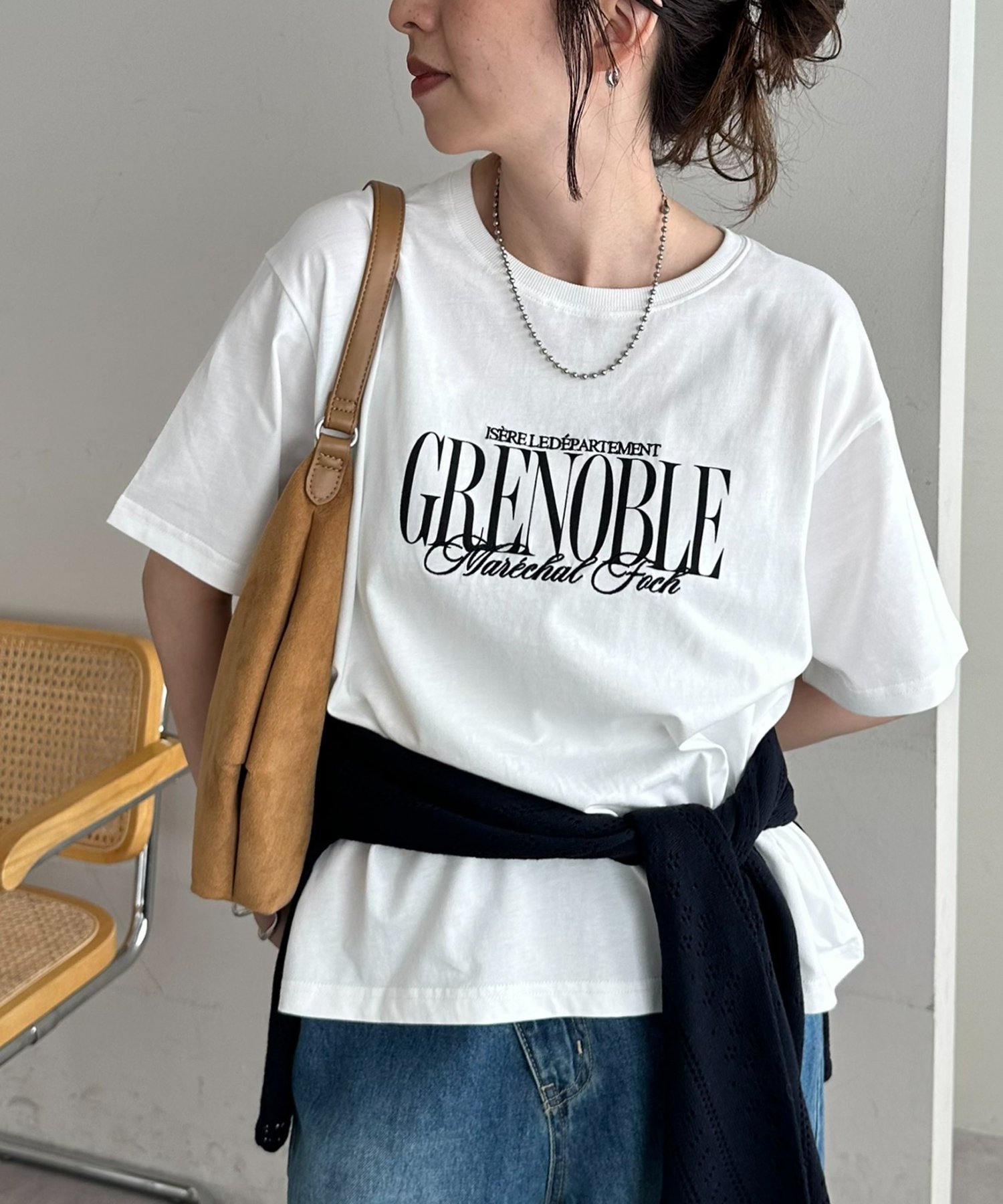 Discoat GRENOBLEロゴTシャツ ディスコート トップス カットソー・Tシャツ ブラック ホワイト【送料無料】
