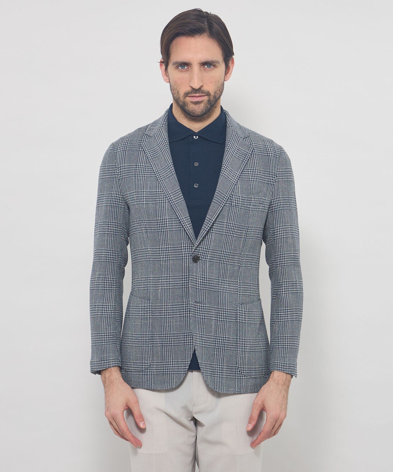 【LEON掲載】【BREASY JACKET】LENO CLOTH グレンチェックジャケット マッキントッシュ ロンドン ジャケット・アウター その他のジャケット・アウター ネイビー