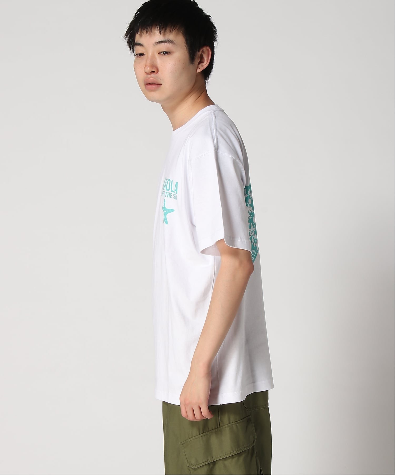 Hula Lani Hawaii Hula Lani Hawaii/(M)プリント S/STEE フララニハワイ トップス カットソー・Tシャツ ブルー ホワイト