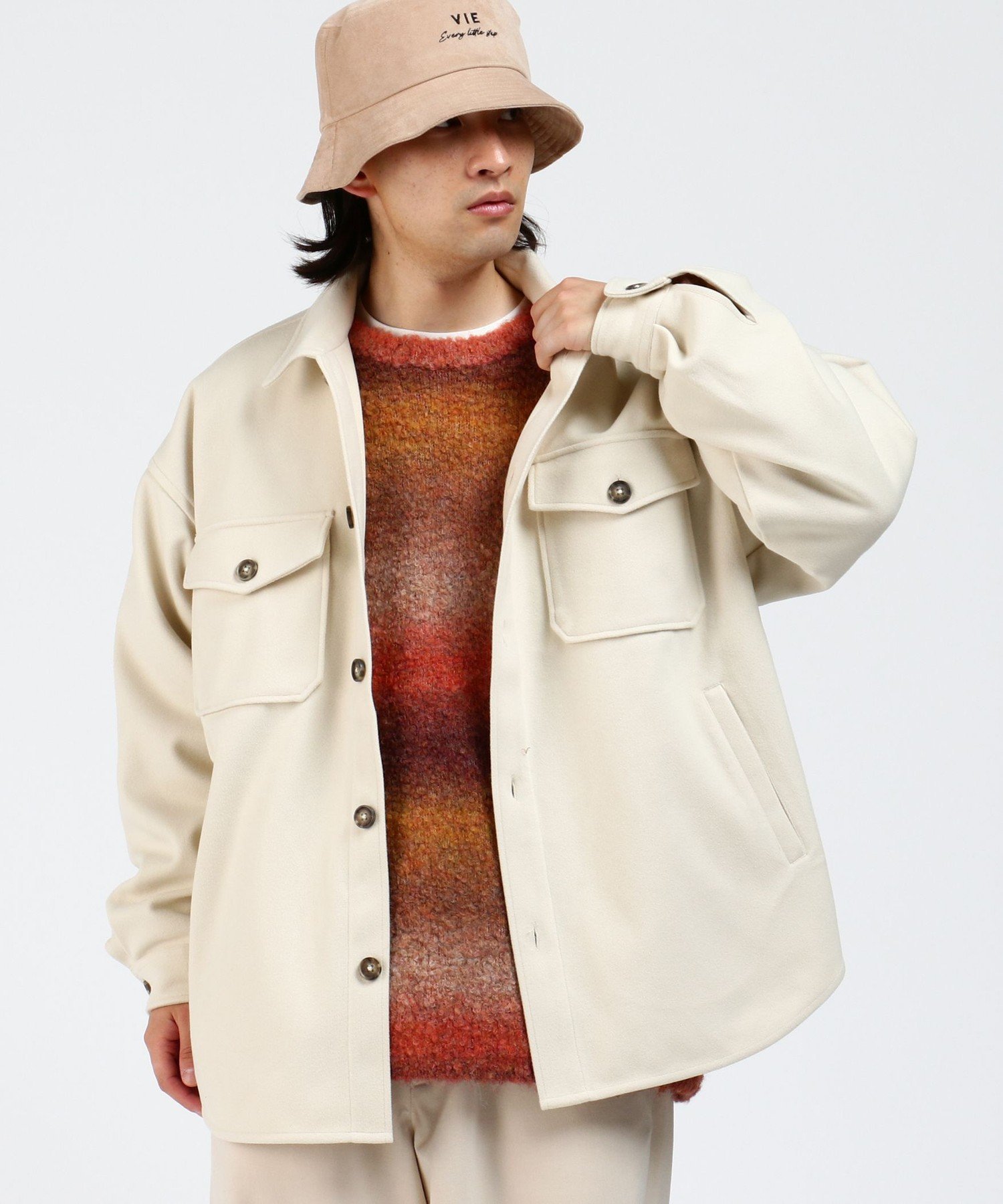 【SALE／70%OFF】BEAMS HEART MEN ニット メルトン CPO シャツジャケット ビームス アウトレット トッ..