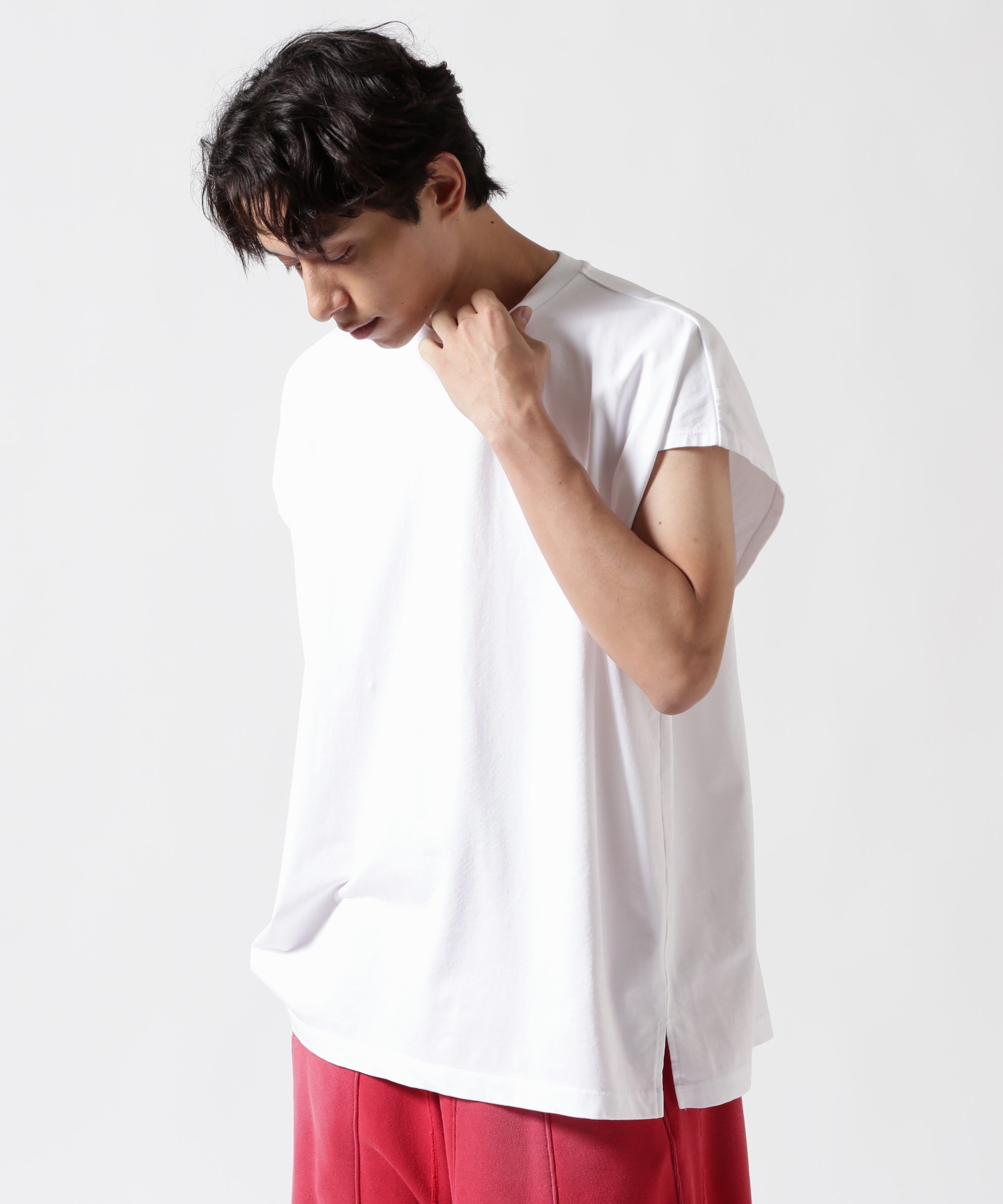 B'2nd MINEDENIM(マインデニム)Big Nosleeve T-SH ビーセカンド トップス カットソー・Tシャツ ブラック ホワイト【送料無料】