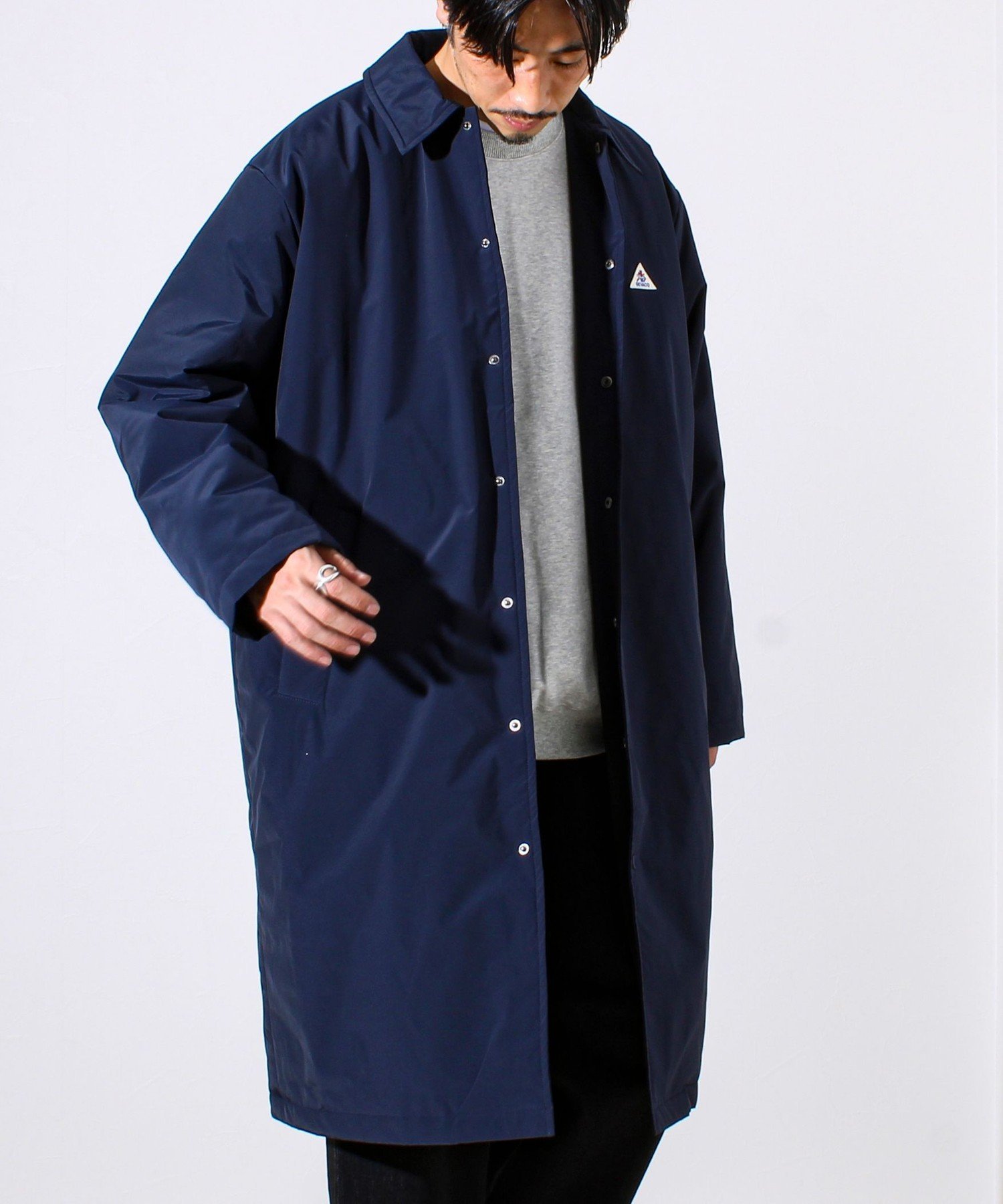 GLOSTER 【GEVACO/ゲバコ】中綿ステンカラーロングコート フレディ アンド グロスター ジャケット・アウター ステンカラーコート ネイビー ブルー【送料無料】