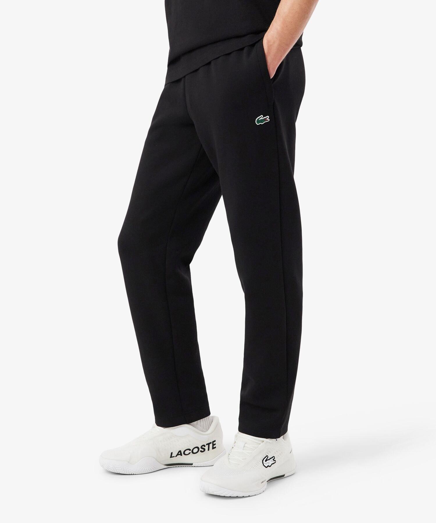 LACOSTE ストレッチダブルフェイススウェットパンツ ラコステ パンツ ジャージ・スウェットパンツ ブラック グレー【送料無料】