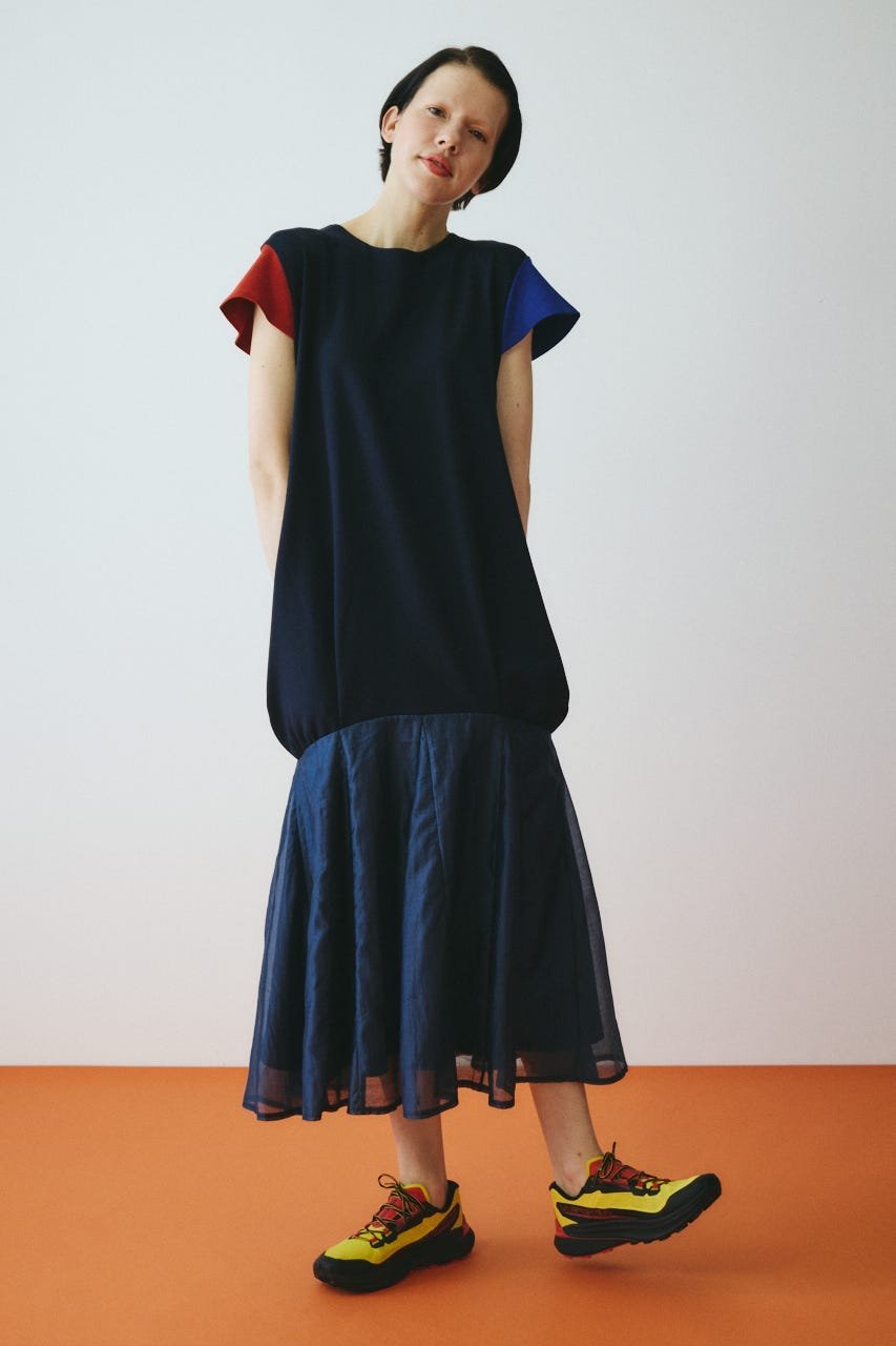 HeRIN.CYE Cap sleeve dress ヘリンドットサイ ワンピース・ドレス ワンピース ネイビー ブラック ホワイト