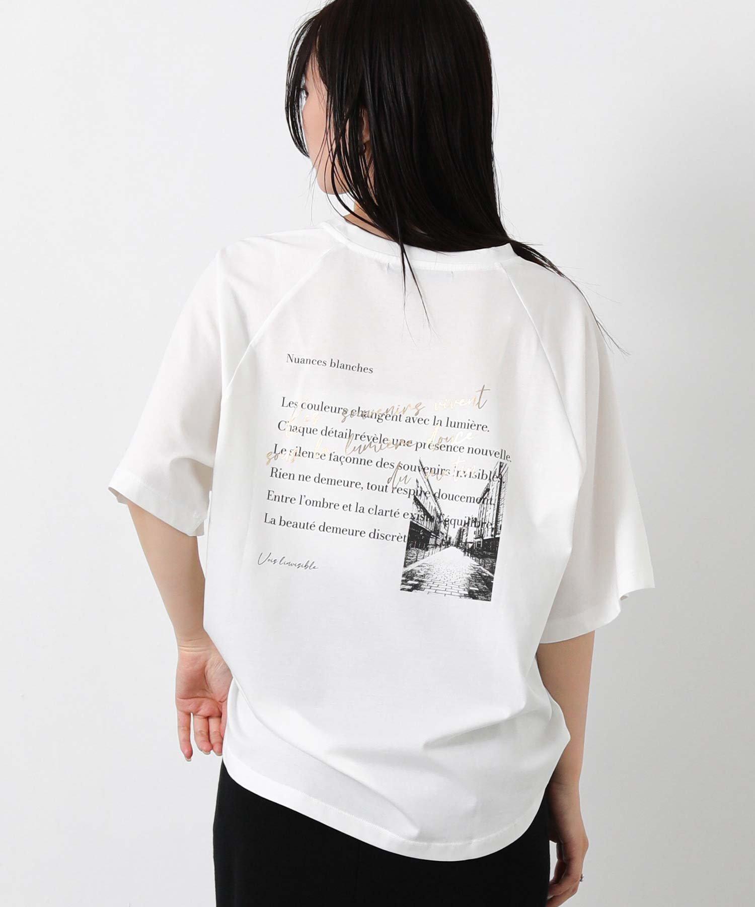グレディブリリアン/Gready Brilliant/バックフォトプリントラグラン7分袖Tシャツ/二の腕カバー/ゆったり グレディブリリアン トップス カットソー・Tシャツ カーキグリーン ホワイト