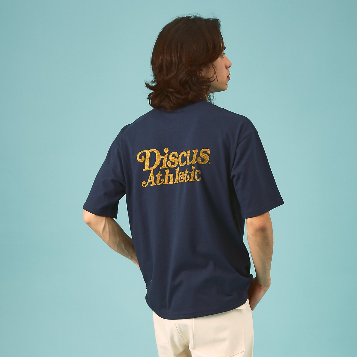 【DISCUS/ディスカス】ビッグシルエット バックプリント半袖Tシャツ/ブラン アバハウス トップス カットソー・Tシャツ ホワイト ネイビー