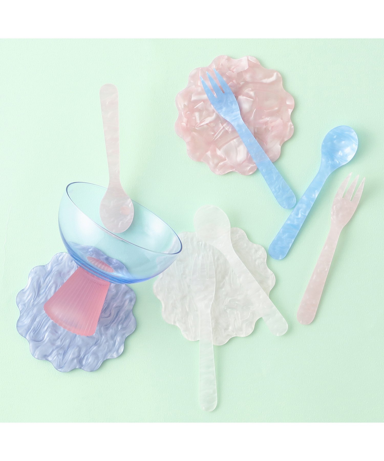 カラーマーブル コースター