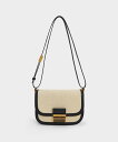 CHARLES & KEITH Charlot シャーロット キャンバスツートーンバッグ チャールズアンドキース バッグ ショルダーバッグ ブラック ブラウン【...