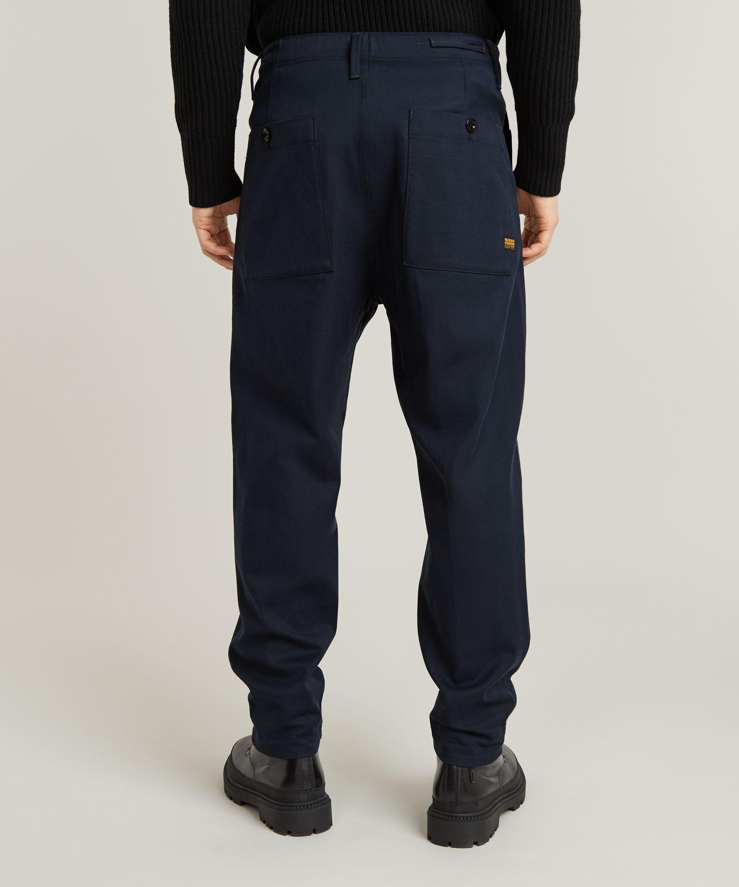 【公式ショップ】PLEATED CHINO RELAXED/タックプリーツワイドテーパードチノパンツ ジースターロゥ パンツ チノパンツ ネイビー