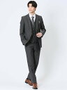 TAKA-Q 超光沢ストレッチ スリムフィット 2ボタン3ピーススーツ ジオメトリックグレー 【25SS】 メンズ セットアップ ジャケット ビジネス カジュア...