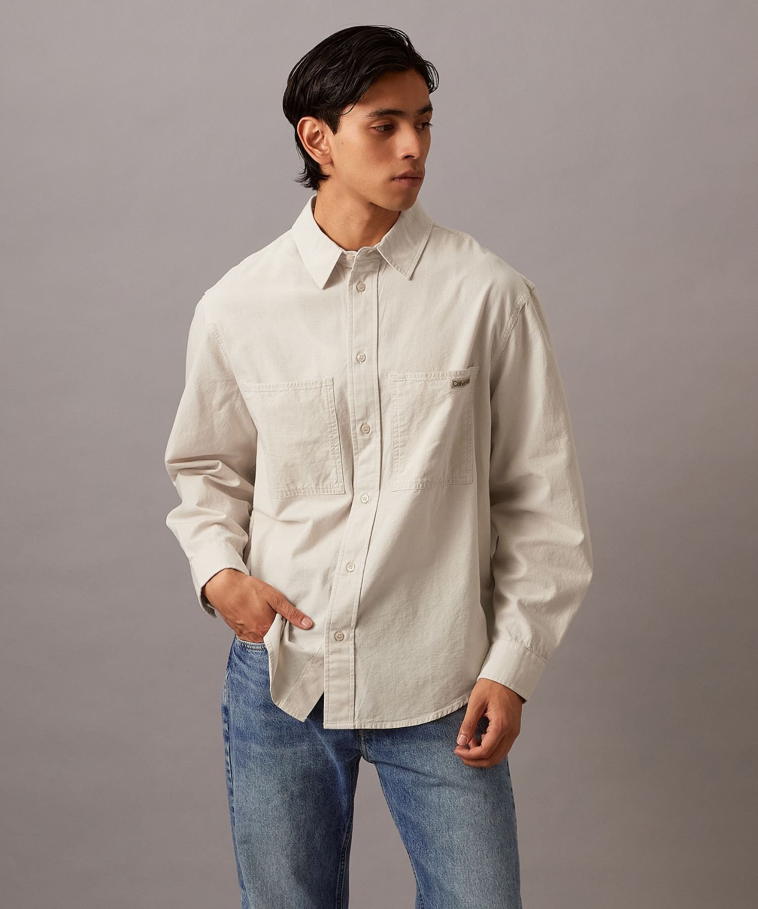 【SALE／30%OFF】Calvin Klein Jeans (M)【公式ショップ】 カルバンクライン シャンブレーシャツ Calvin Klein Jeans J326726 カルバン・クライン トップス シャツ・ブラウス ホワイト【送料無料】