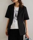 ROPE' リネンライク ベルテッドジャケット【セットアップ対応】 ロペ ジャケット・アウター テーラードジャケット・ブレザー ブラック ベージュ【送料無料】
