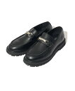 Subciety Metal plate loafers サブサエティ シューズ・靴 ローファー ブラック【送料無料】