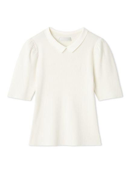 CELFORD シルクブレンド衿付きニットプルオーバー セルフォード トップス ニット ブラック ホワイト【送料無料】のサムネイル