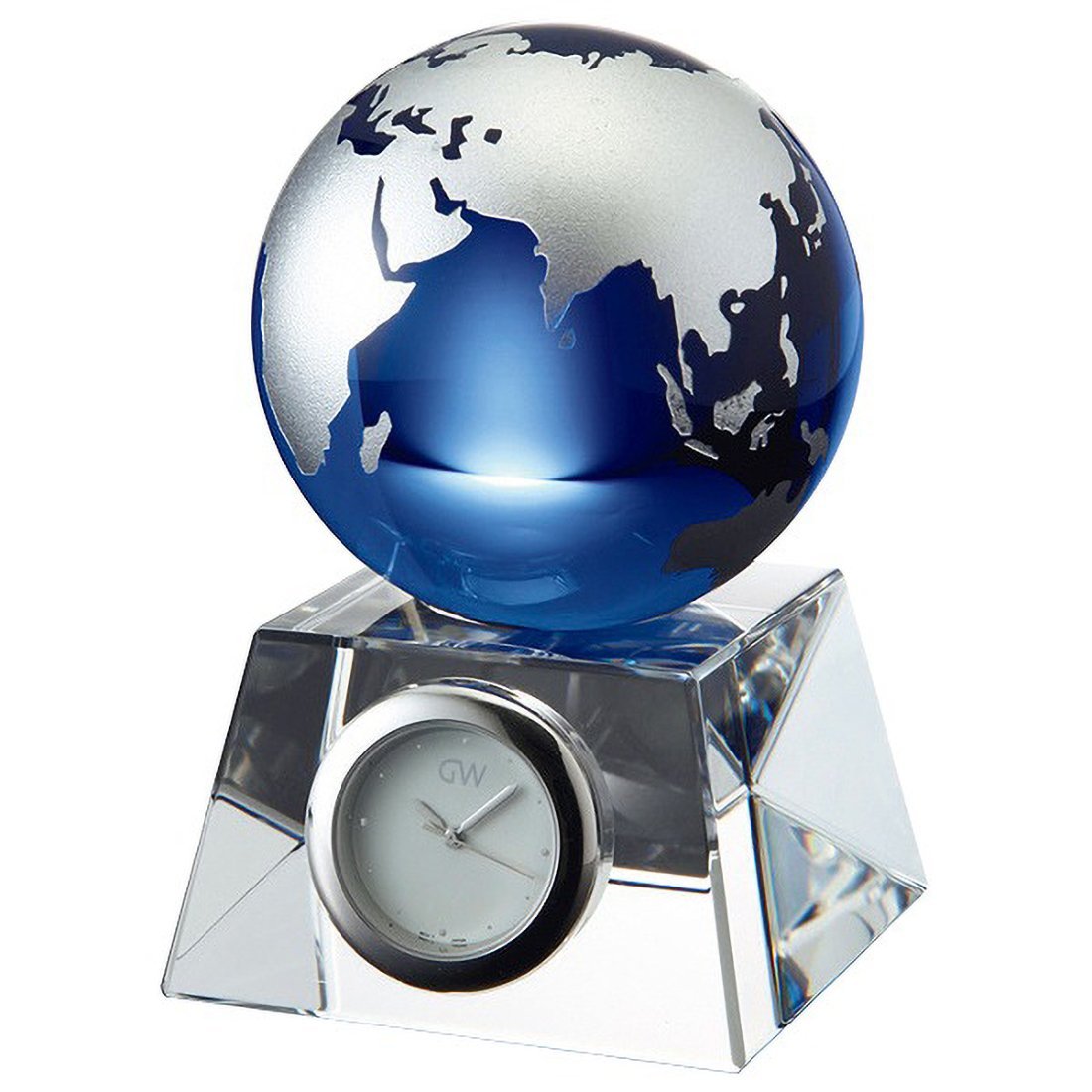 NARUMI 【公式】グラスワークス ブルーアース デスククロック(S) 9.5cm ナルミ インテリア・生活雑貨 時計 ブルー【送料無料】