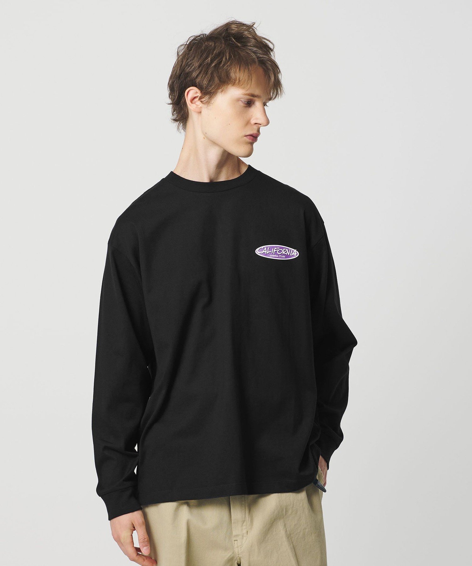 【SALE／30%OFF】California General Store ＜CGS.＞オーガニックコットン プリント ロングスリーブ Tシャツ ユナイテッドアローズ アウトレット トップス カットソー・Tシャツ ブラック ホワイト【送料無料】