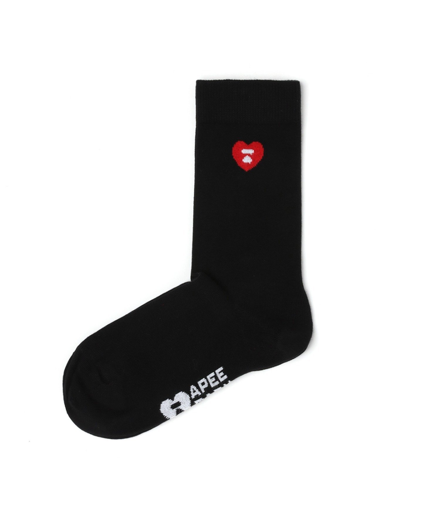 A BATHING APE HEART EMBROIDERY BADGE SOCKS ア ベイシング エイプ 靴下・レッグウェア 靴下 グレー ホワイト ブラック
