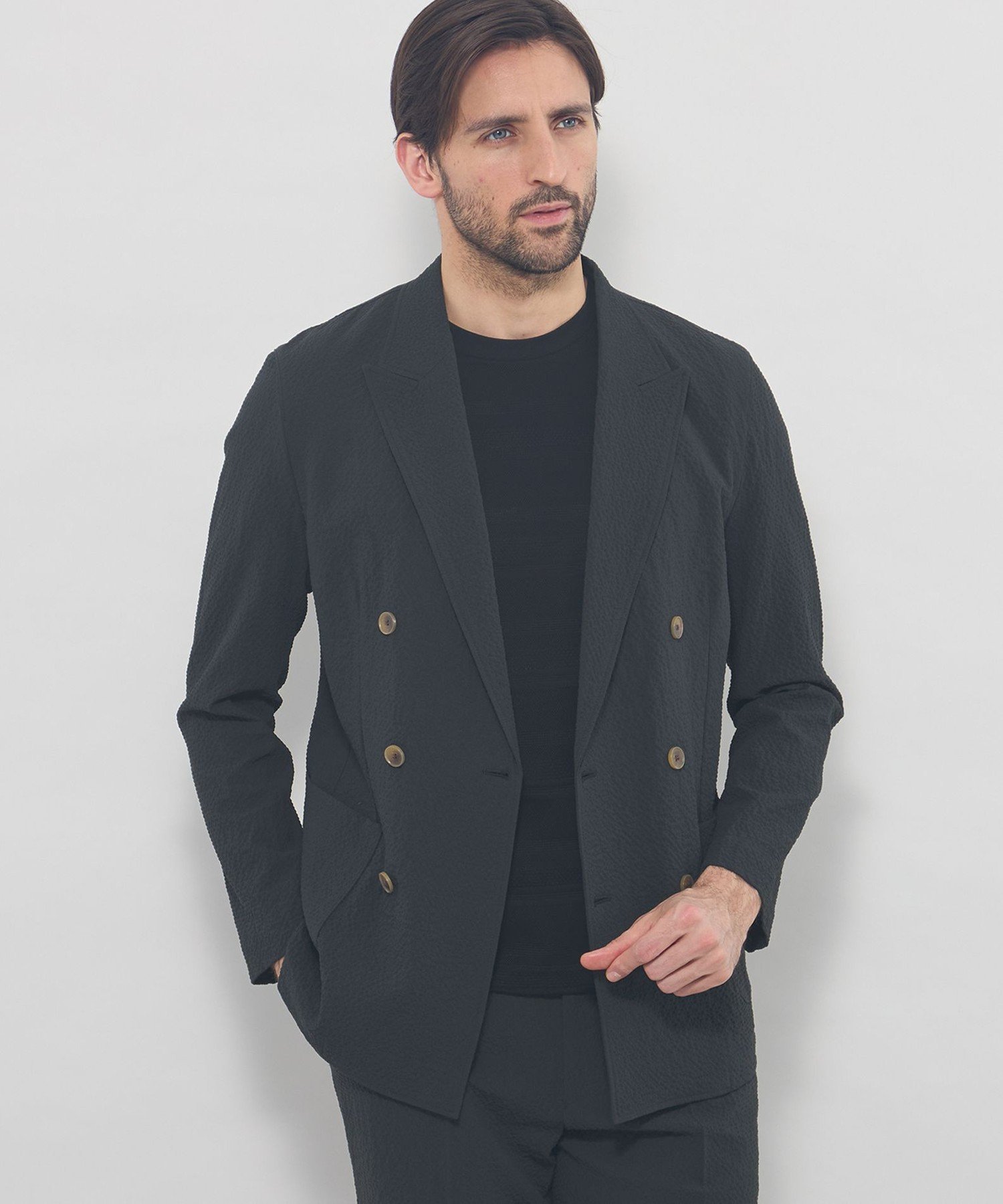 【SALE／44%OFF】MACKINTOSH LONDON 【LEON掲載】ダブルウールサッカージャケット マッキントッシュ ロンドン ジャケット・アウター その他のジャケット・アウター ベージュ グレー【送料無料】