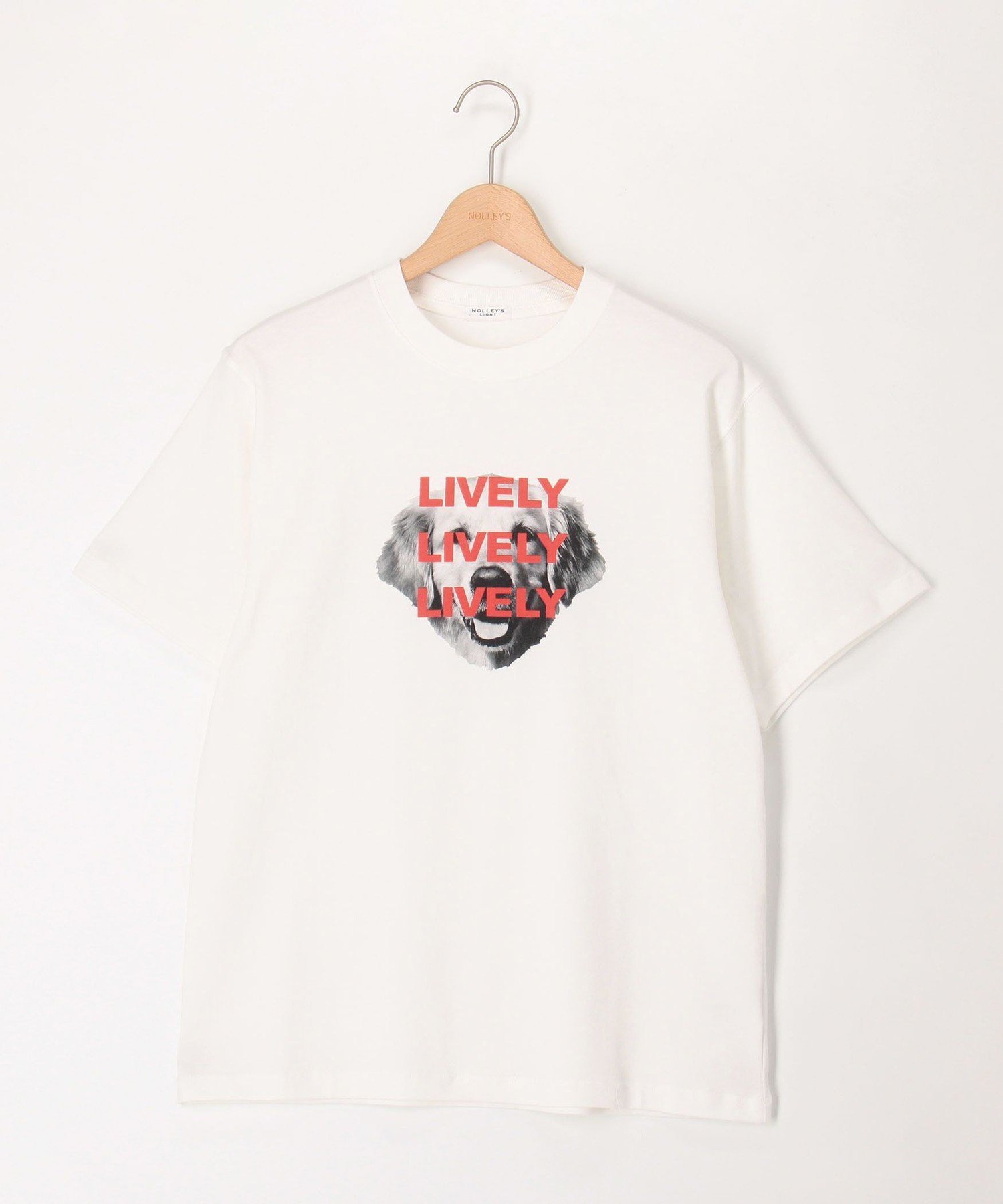 LIGHT ガス焼きコットンDOG/CATプリントT ノーリーズ トップス カットソー・Tシャツ ホワイト グレー