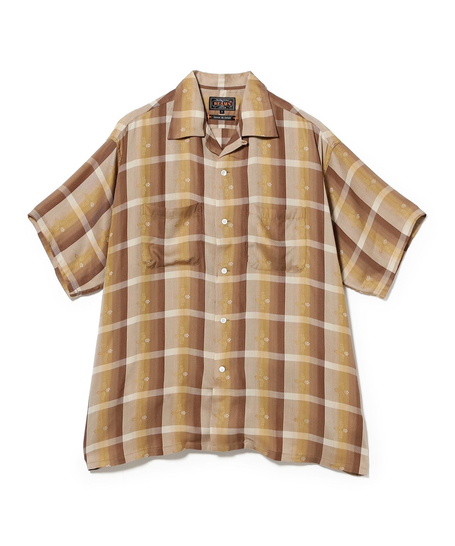 【8/6再値下げ】Open Collar Sashiko Ombre ビームス メン トップス シャツ・ブラウス ブラウン
