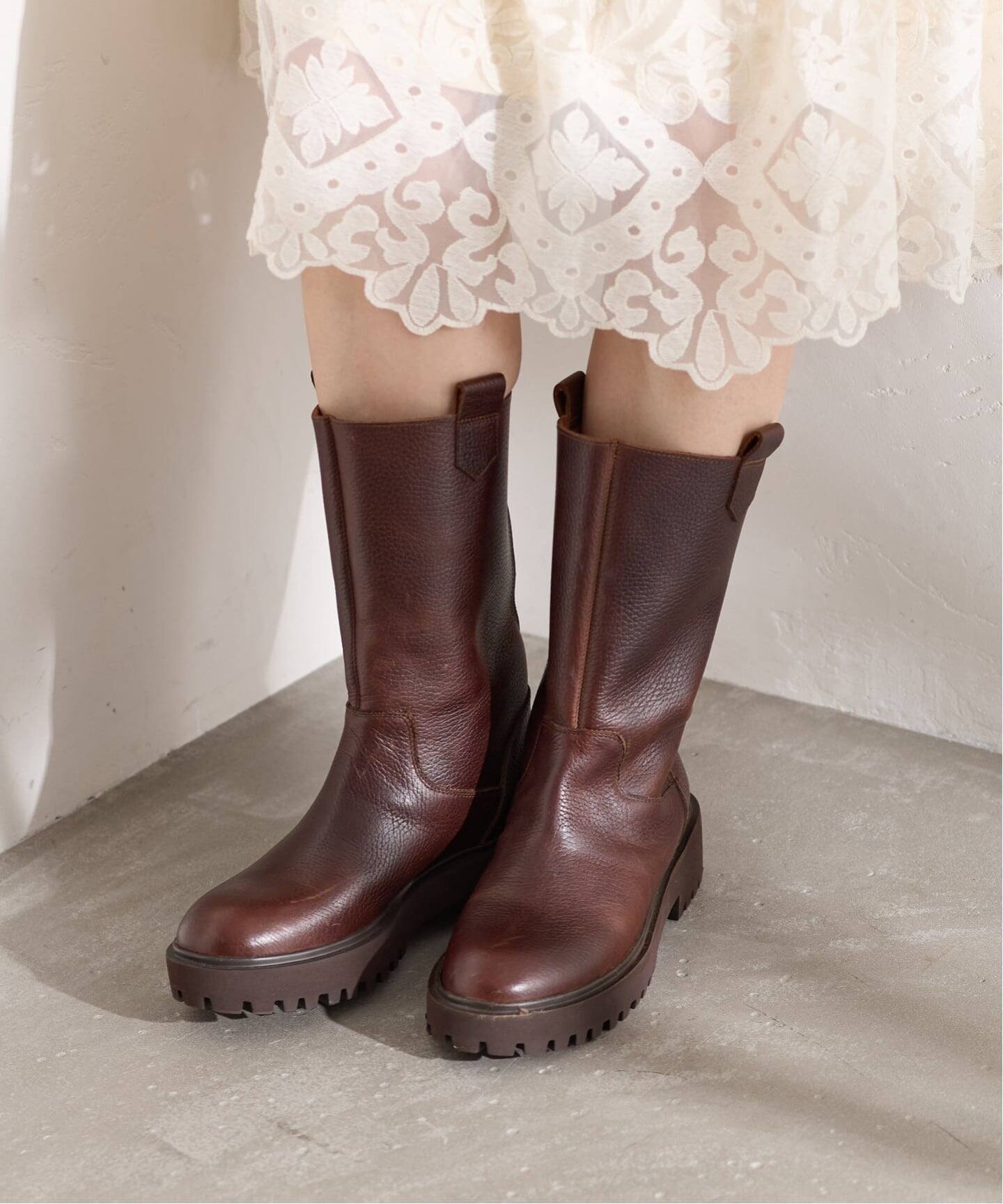 JOURNAL STANDARD 《予約》【CORSO ROMA 9 / コルソローマノーヴェ】ミドルタケチャンキーブーツ ジャーナル スタンダード シューズ・靴 ブーツ ブラック ブラウン