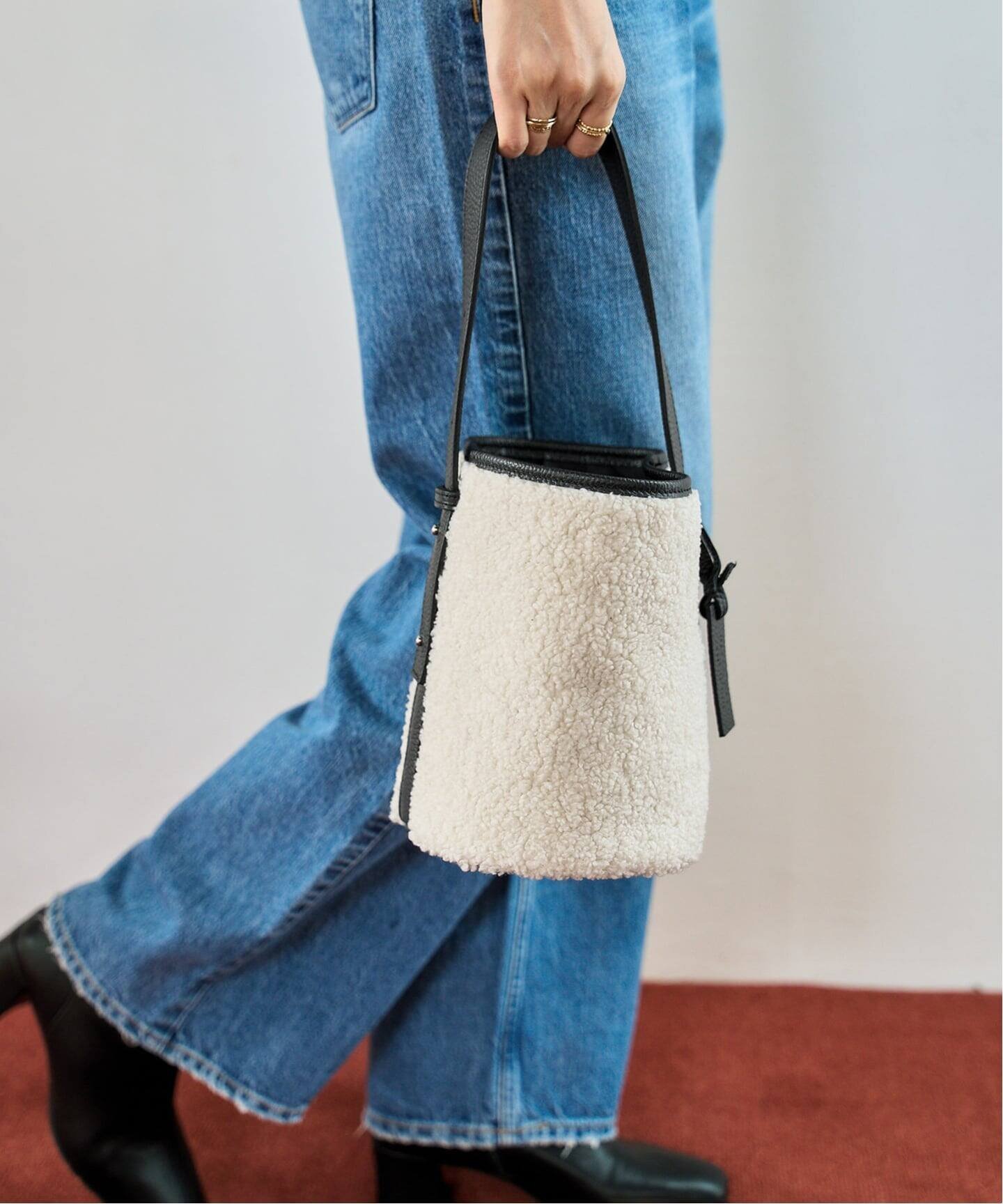 LE TALON 《予約/WEB限定》MARCOMASI/マルコマージ ECO FUR basket ルタロン バッグ トートバッグ ベージュ【送料無料】