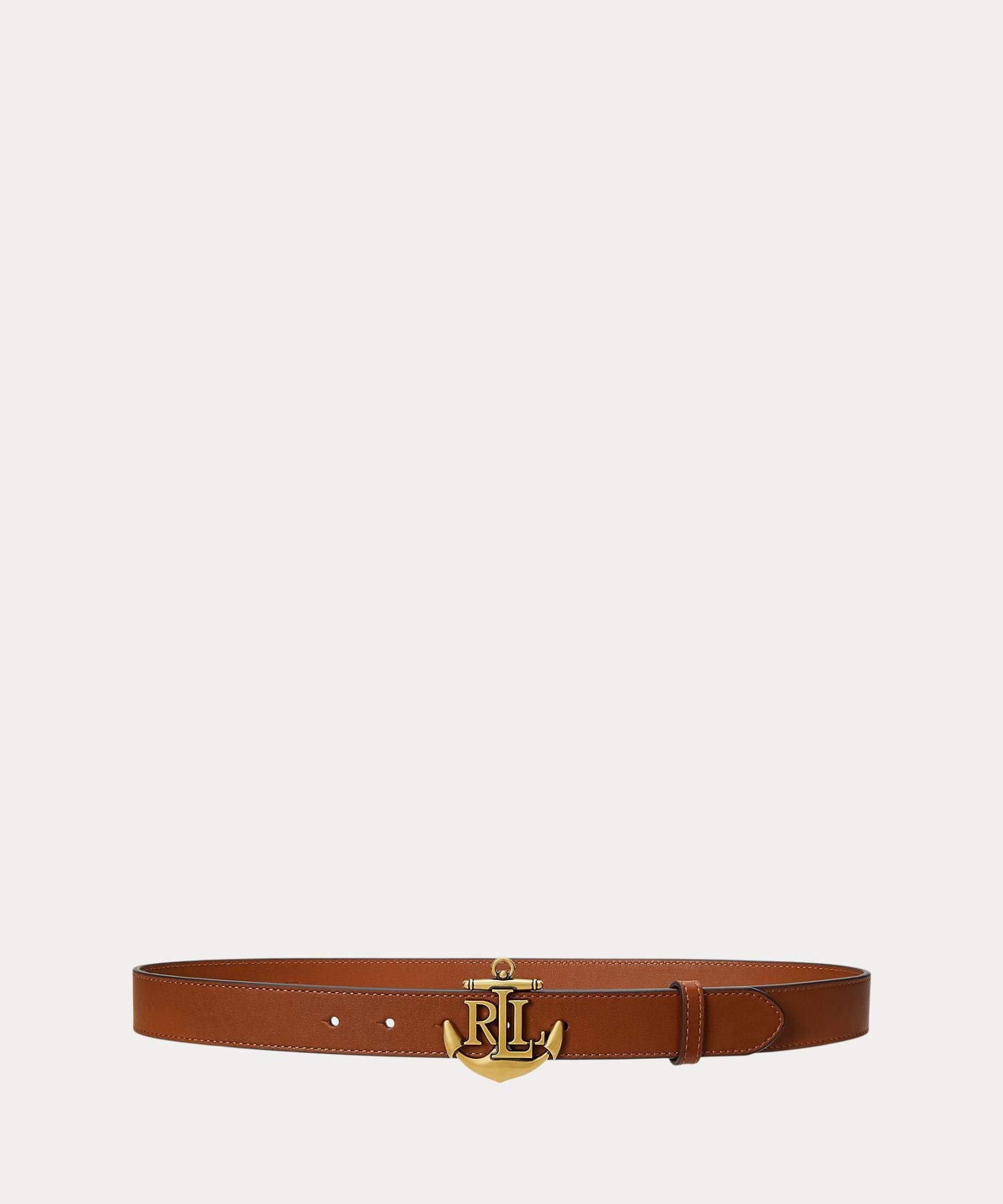 LAUREN RALPH LAUREN アンカーロゴ レザー スキニー ベルト ラルフローレン ファッション雑貨 ベルト ブラウン【送料無料】