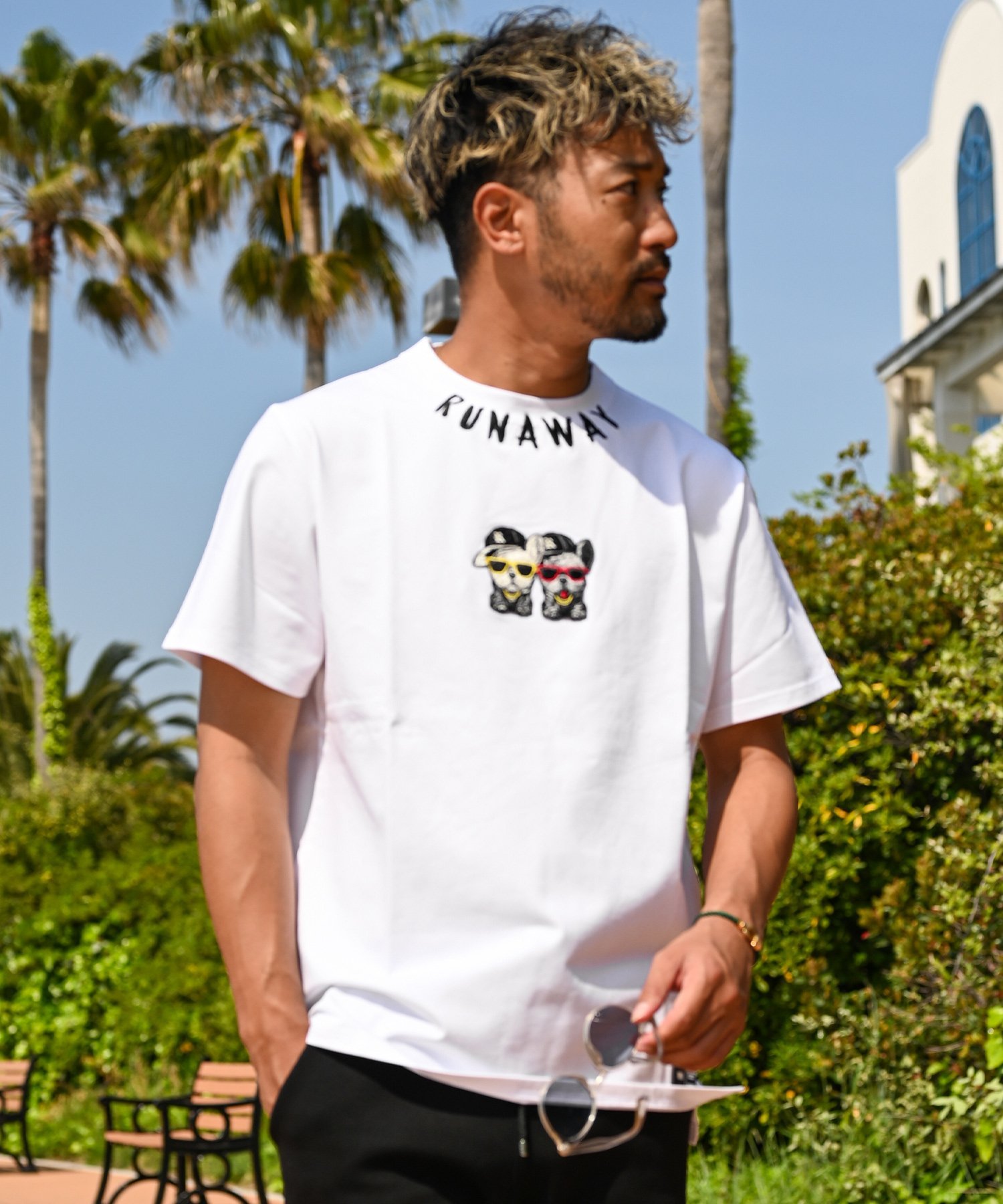 Retro Engine W/R RUNAWAY DOG'S TEE アダムスジャグラー トップス カットソー・Tシャツ ホワイト ブラック【送料無料】