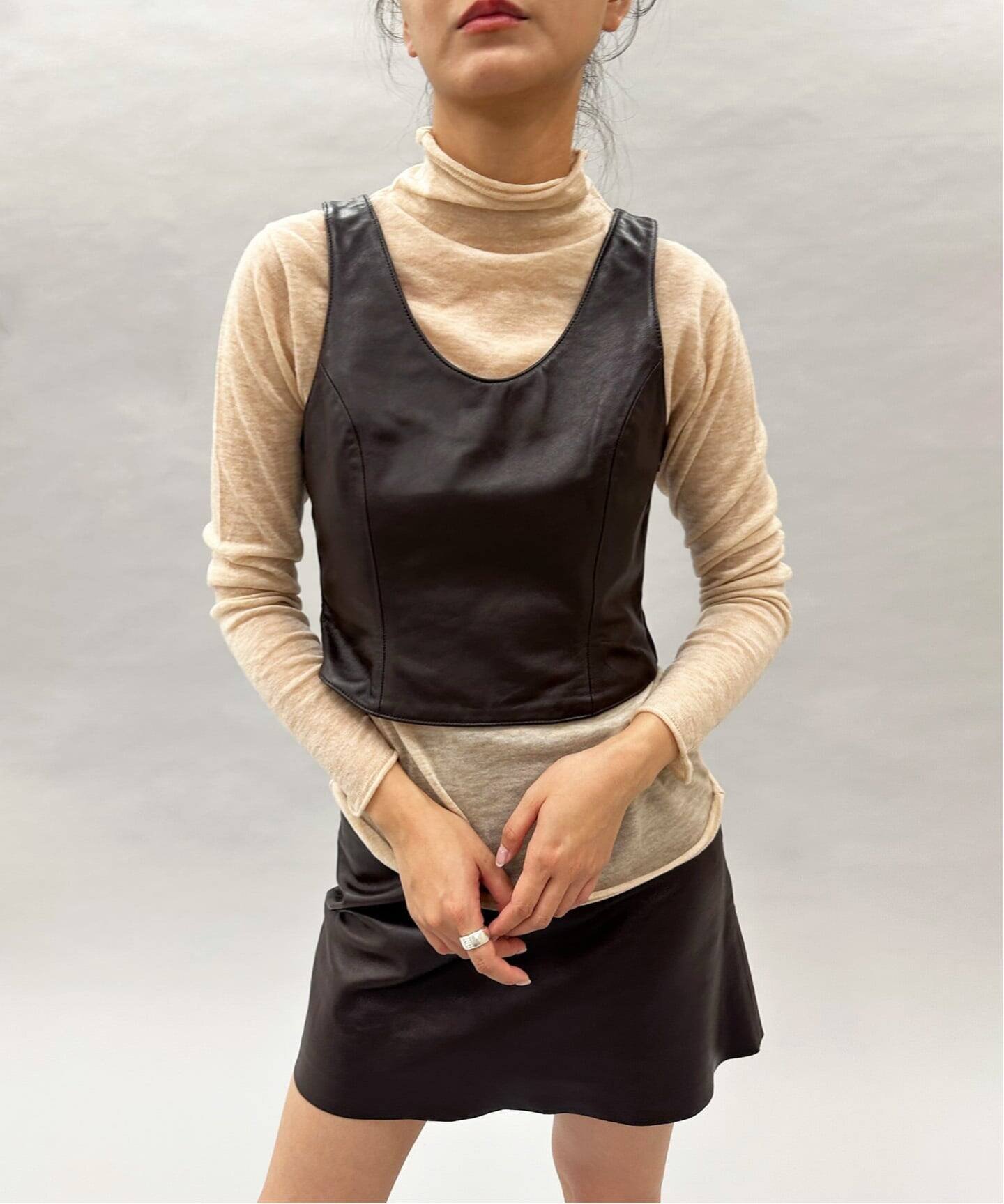 EDIT.FOR LULU ラムレザーベスト エディット フォー ルル トップス シャツ・ブラウス ブラウン【送料無..