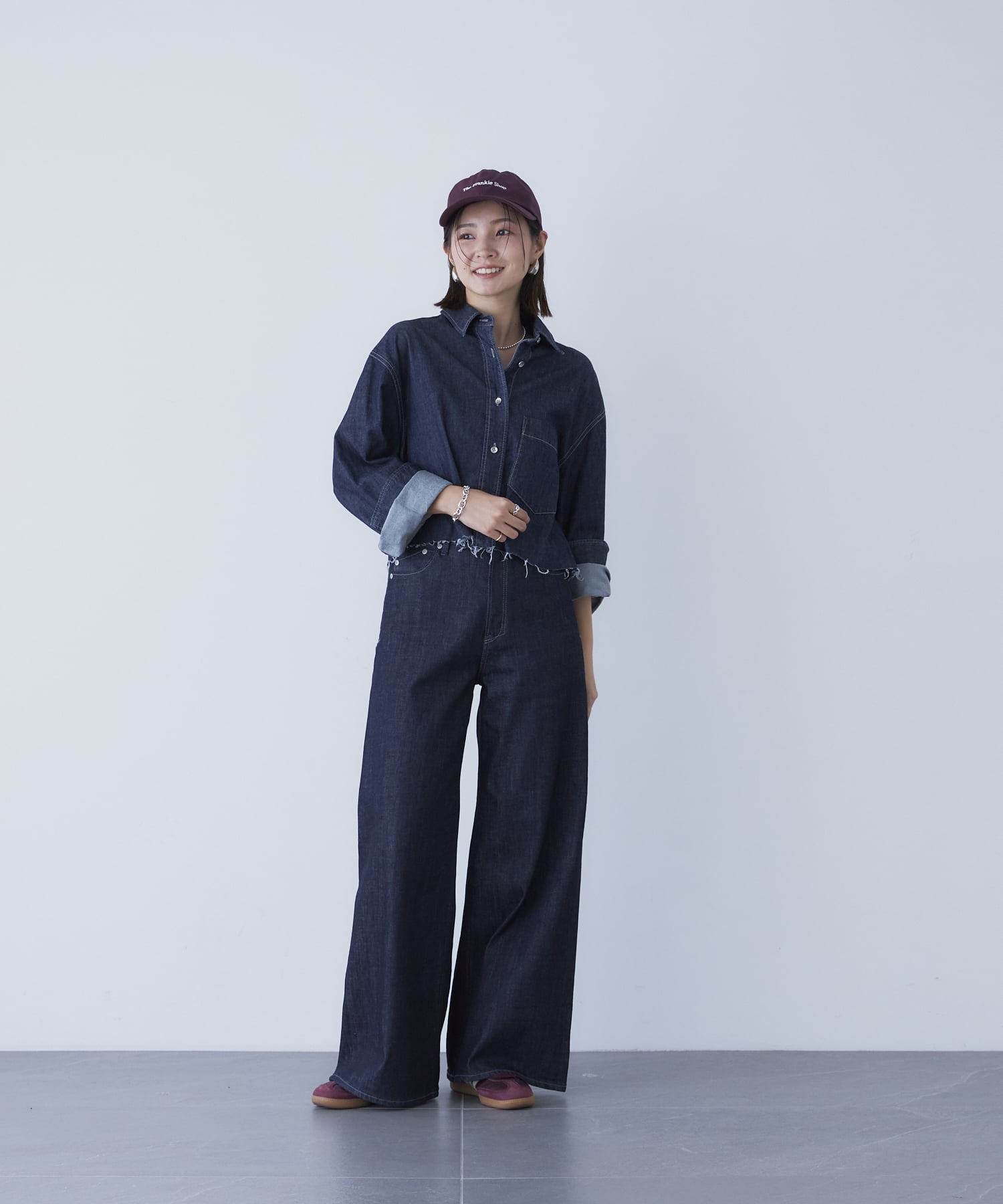 YANUK YANUK/(W)ワイドフレア ヤヌーク パンツ ジーンズ・デニムパンツ ネイビー【送料無料】のサムネイル